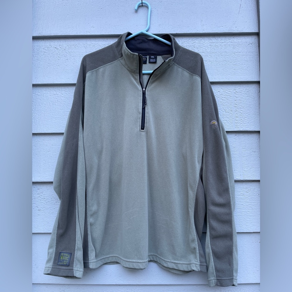 Mountain Hard Wear 1/4-Zip Pullover Fleece, Men’s XXL, Light Sage Green/Gray